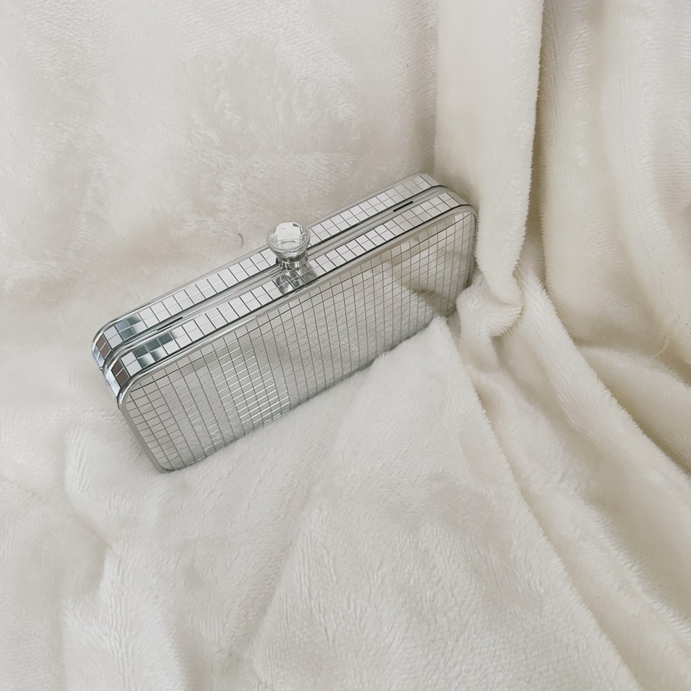 Mirrored Rectangular Evening Bag With Hidden Silv… - image 3